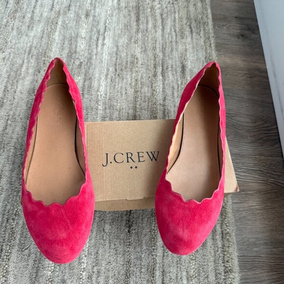 J Crew Factory red suede ballet flats, size 7 1/2 - Picture 3 of 4